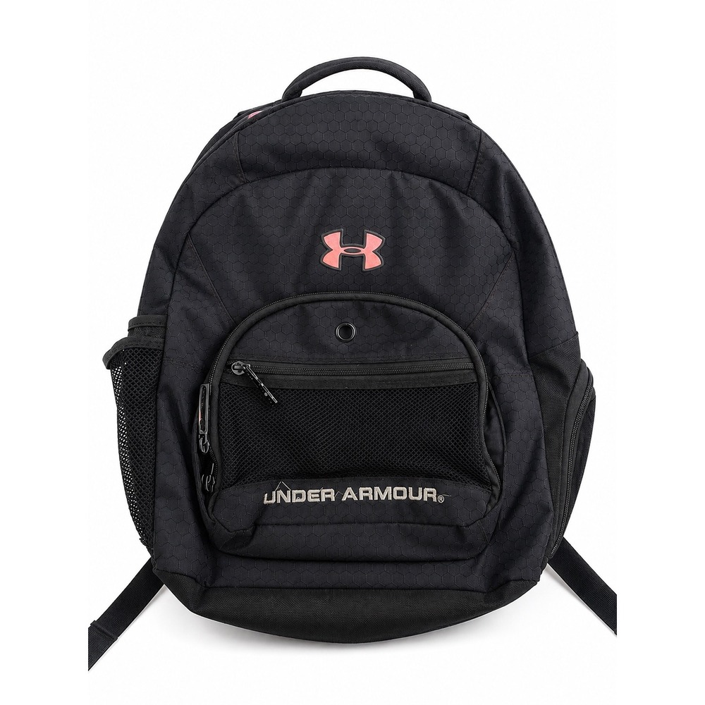 Under Armour Black Honeycomb Hustle School Gym Backpack Bag Unisex